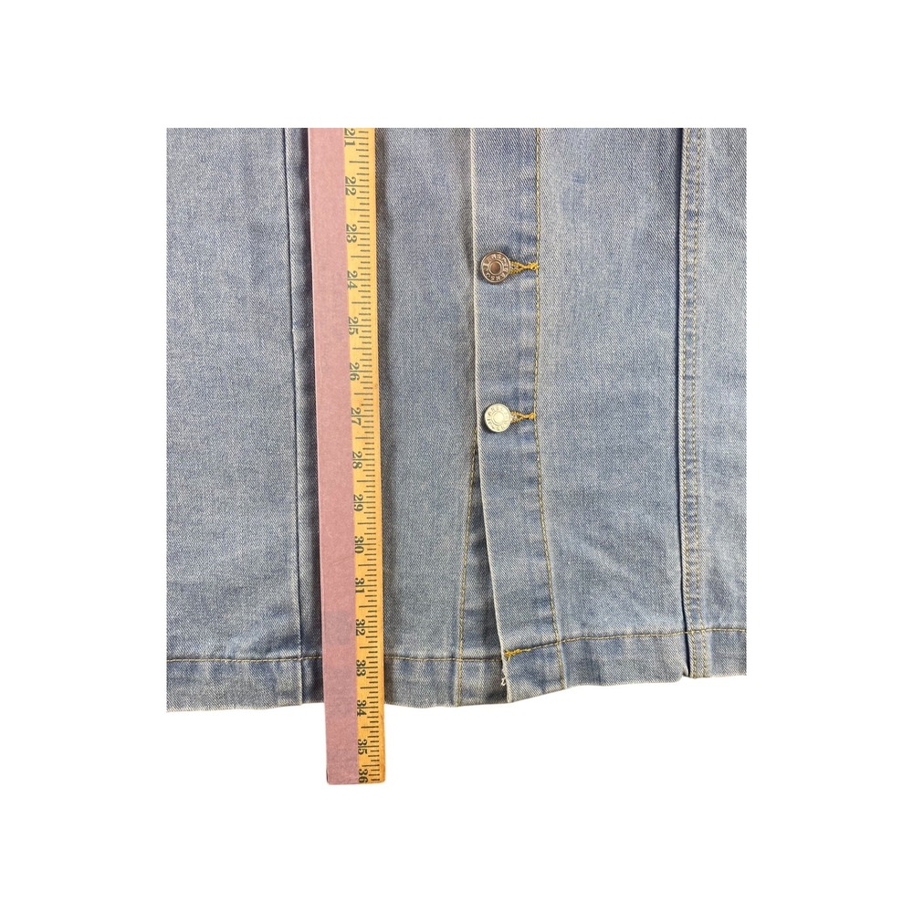 NWT WKNDCHASERS Light‎ Wash Denim Maxi Skirt Button Front Midi Length Size M - Picture 2 of 7
